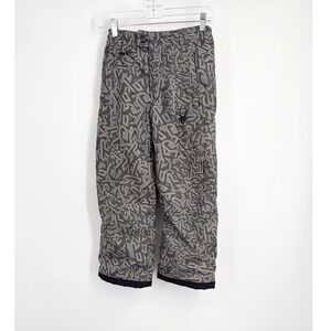 Spyder Kids Boys Ski Snow Pants Winter Insulated Gray Print Size 8